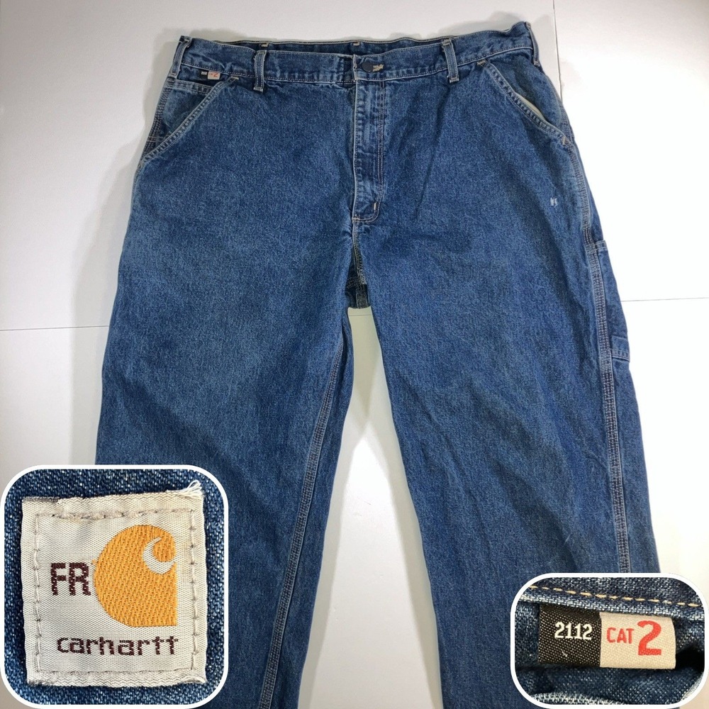 Carhartt FRB13 DNM FR Jeans Mens 40x30 Original Fit Flame Resistant Workwear